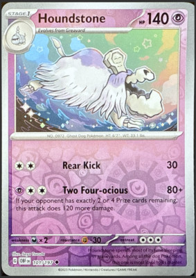 Pokemon - Obsidian Flames - 101/197 - Houndstone  - Reverse Holo - NM/M