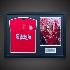 Steven Gerrard Hand Signed Liverpool Shirt Framed With Photo &pound;285 With COA
