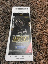 2018 IOWA HAWKEYES VS NORTHERN ILLINOIS COLLEGE FOOTBALL TICKET STUB 9/1