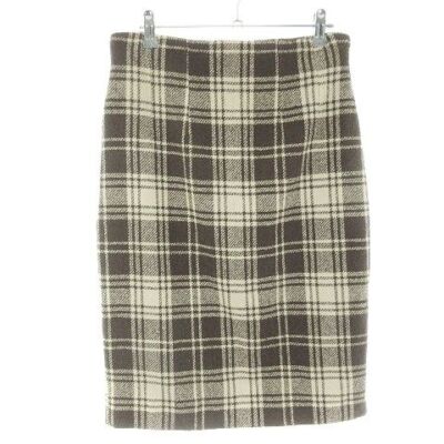 スカート CELINE Checkered skirt Celine Tea Beige Brown Check Long Skirt Size 36S Authentic