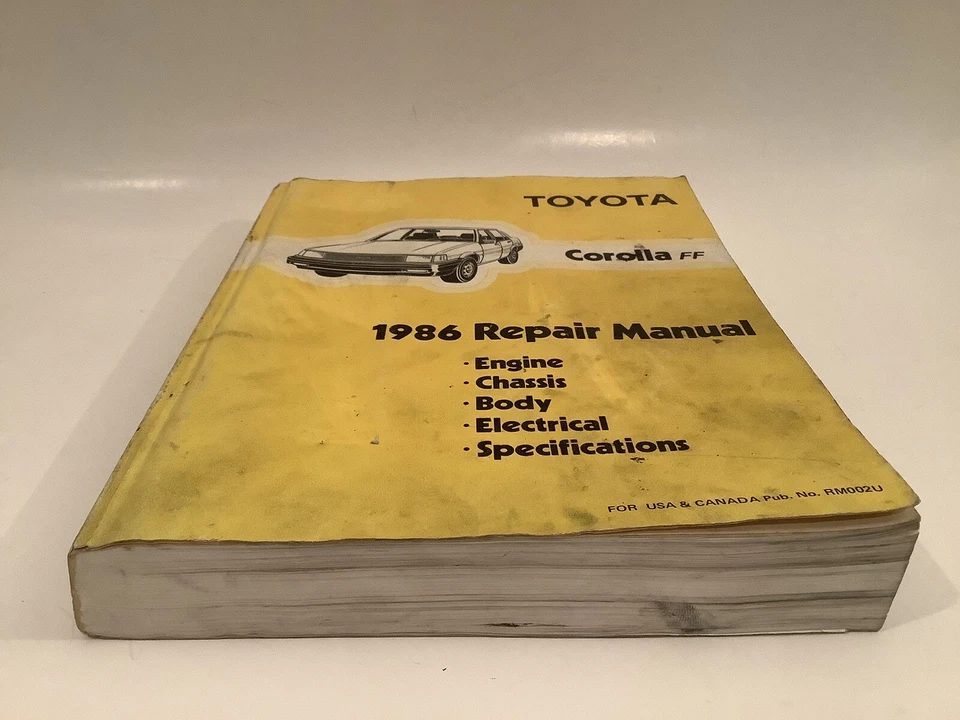 1986 TOYOTA COROLLA FF SERVICE SHOP REPAIR MAINTENANCE GUIDE MANUAL BOOK - Image 2 of 4