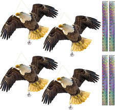 Hawk Bird Scarers for Gardens Roofs Yards, 4Pcs Pigeon Deterrent with Reflective