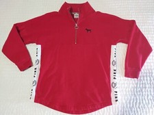 Victoria's Secret PINK Red/White/Black 1/4 Zip 2-Pocket Sweatshirt Size S