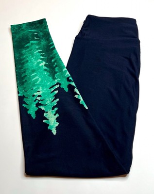 NEW Lularoe OS Leggings HTF UNICORN GREEN Park DIP Fade CHRISTMAS TREE Holiday