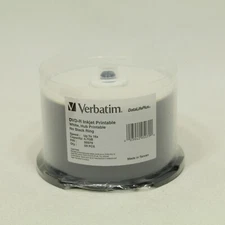 Verbatim DataLifePlus 50 Pack White Inkjet Hub Printable DVD R Discs 16x