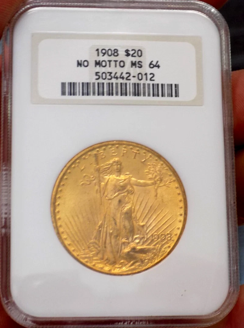 Business MS 64 Graded 1908 Year Double Eagle $20 US Gold Coins