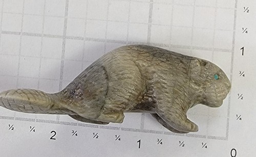 Picasso Marble Handcarved Beaver Fetish by Lance Cheama 4D02E - Picture 12 of 12