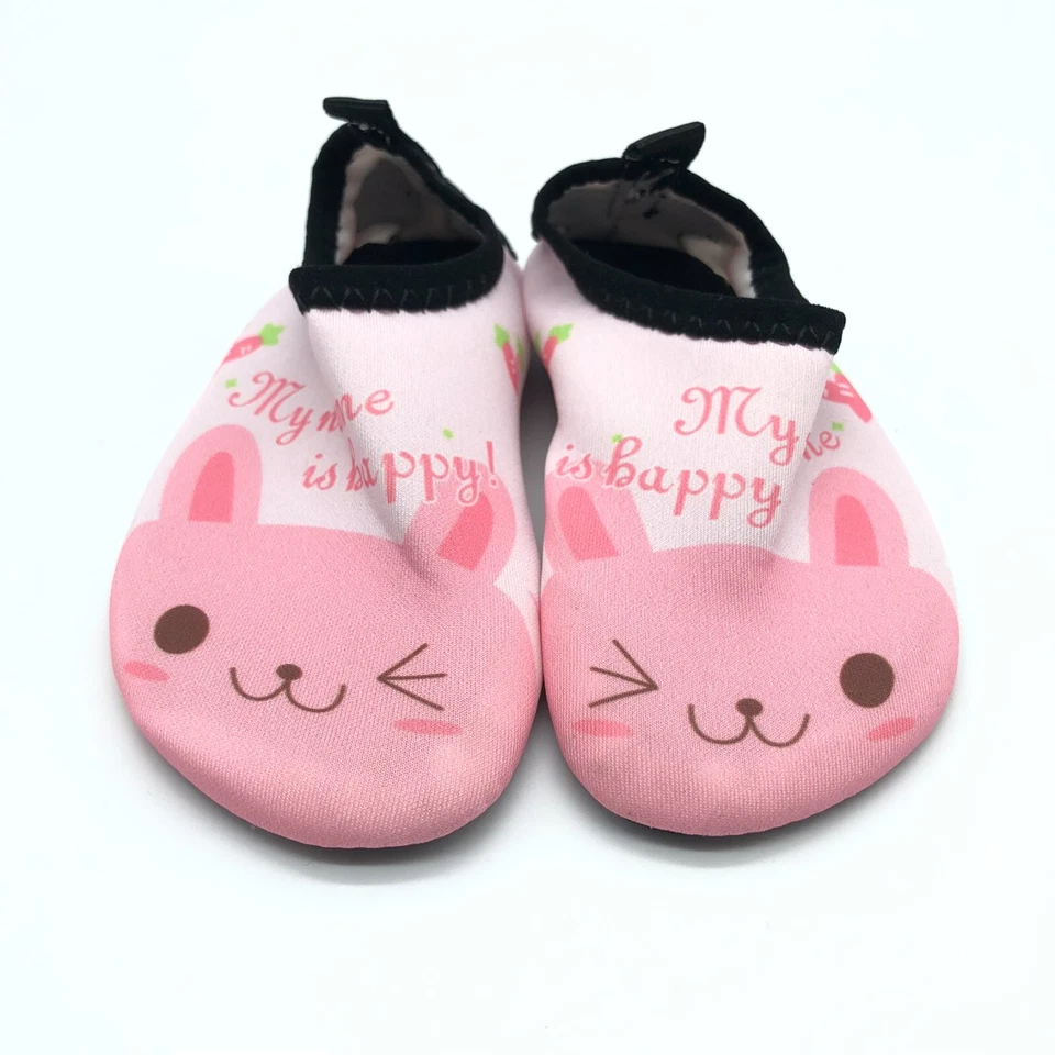 Zapatos de agua para niñas tela livianos conejito mi nombre es feliz rosa 22/23 EE. UU. 6/7 Foto 2 de 4