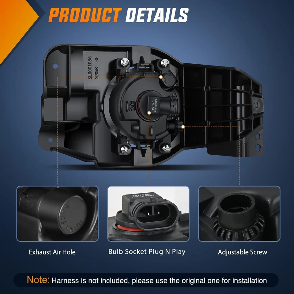 Conjunto de luzes de neblina Nilight para 2013-2015 Ford Explorer com lâmpadas H11 12V 55W - Imagem 3 de 4