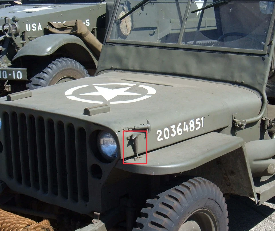 X2 PARA JEEP WILLYS CJ CJ2 CJ3 CJ5 CJ6 CJ7 CAPÓ PESTILLO CAPÓ BLOQUEO DE CAPTURA Foto 4 de 4