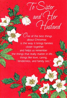 Loving MERRY CHRISTMAS Card FOR SISTER & HUSBAND, Remembering by Ambassador + 