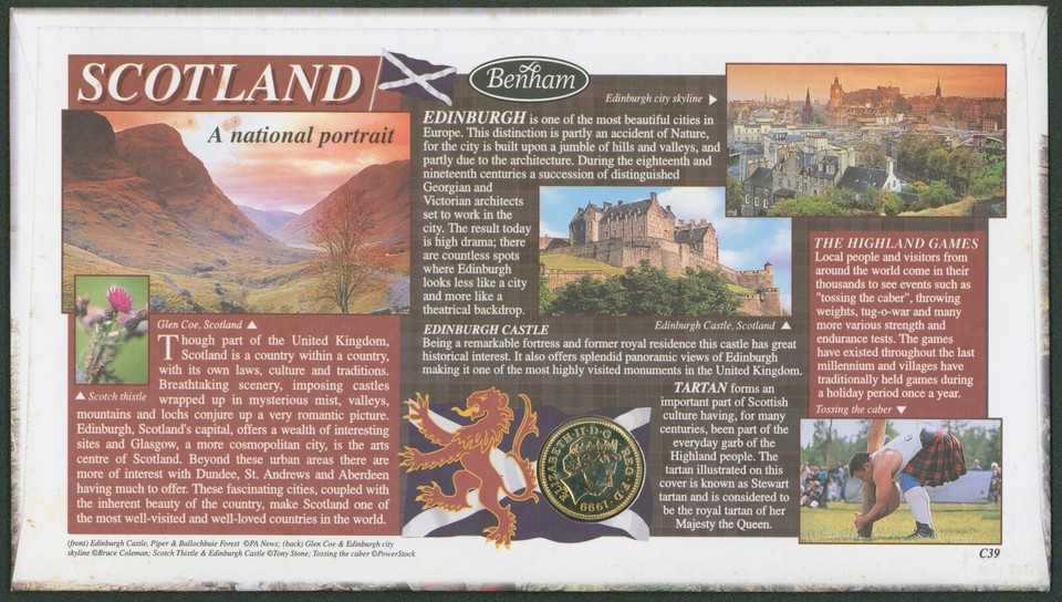 Scotland One Pound Coin and Stamp cover 1999 UNC eBay
