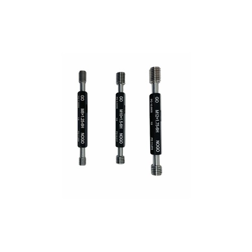 7 Pc H6 Metric Thread Plug Gage Gauge Set Double End GO & NO GO W/ Certificate - Picture 10 of 13