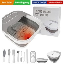 Collapsible Foot Spa Bath Heat Massage Bubble Control Remote Pedicure Use