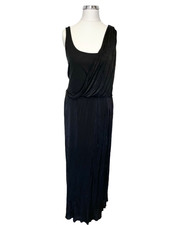 ALEXANDER MCQUEEN BLACK DRAPED TOP SLEEVELESS LONG OCCASION DRESS SIZE M