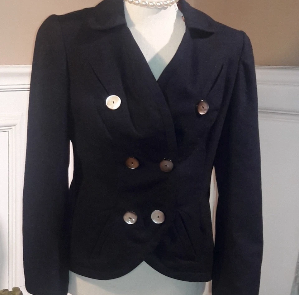 Blazer de colección Sally Milgrim azul marino raro hallazgo antiguo Foto 2 de 4