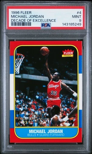 MICHAEL JORDAN 1996 Fleer #4 PSA 9 Decade of Excellence Mint Chicago Bulls
