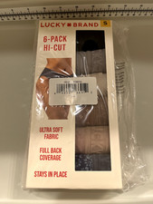 6-Pack Lucky Brand Hi-Cut Ultra Soft Ladies Underwear Size S NEW Sealed-Blue