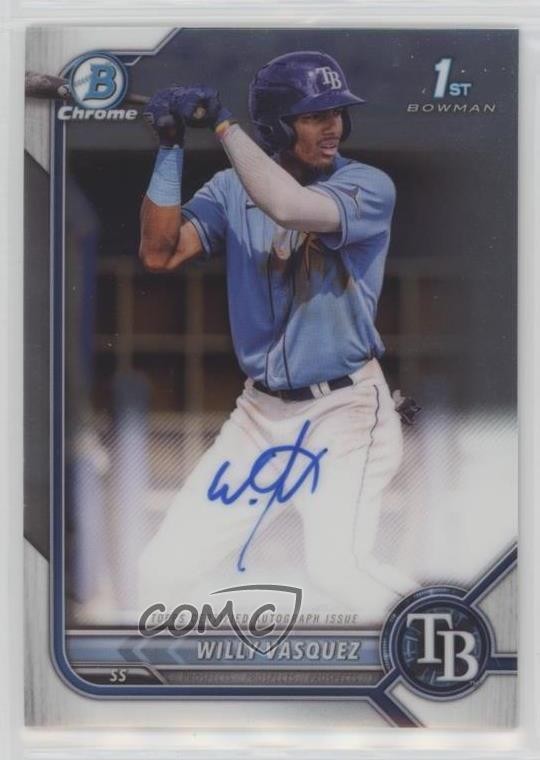 2022 Bowman Chrome Prospect Auto Willy Vasquez #CPA-WVZ Auto 3d5