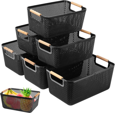 6Er-Set Aufbewahrungsbox (3X Groß 35X22,5X16,2Cm + 3X Mittel 30X20,4X14,2Cm) -Au