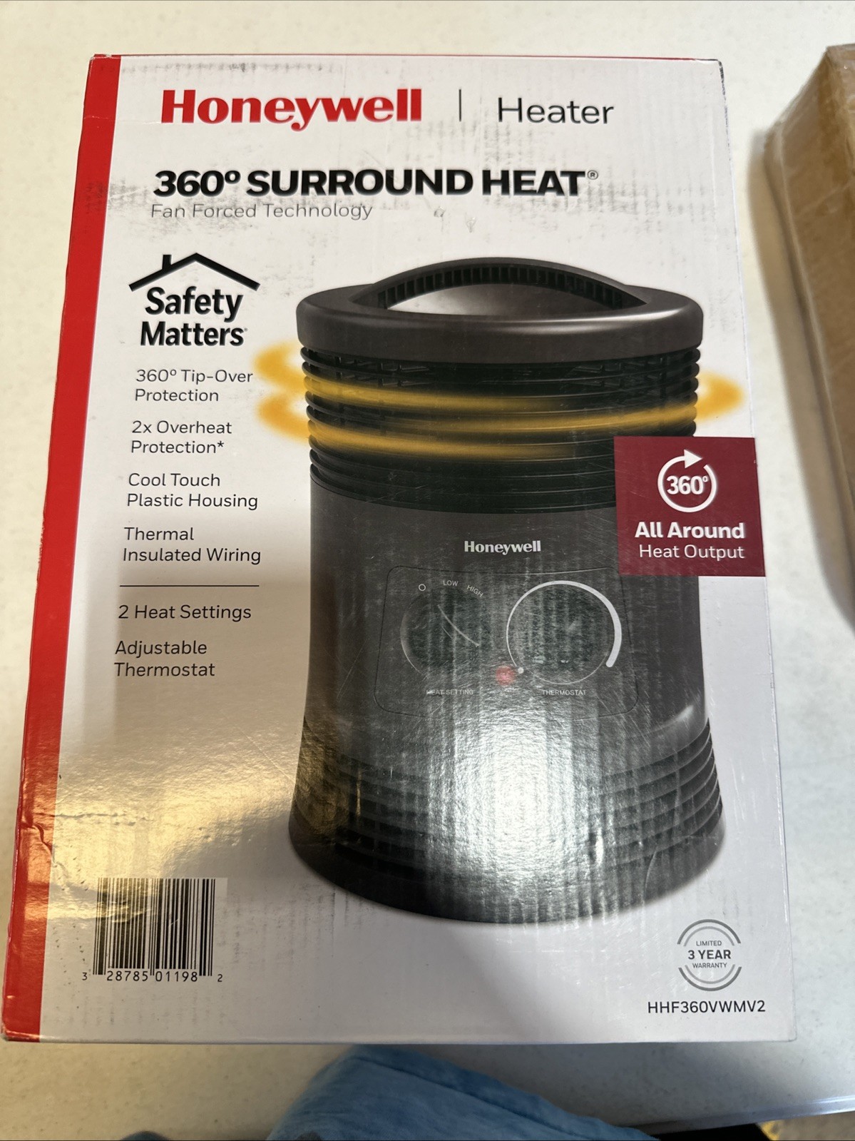 Honeywell HHF360V 360 Surround Fan Forced Heater, Black
