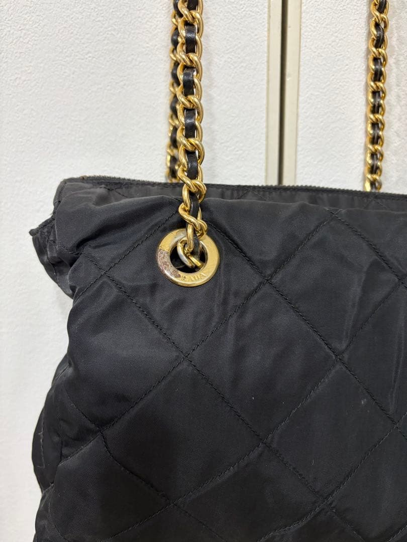 PRADA black quilted shoulder bag thumbnail 3