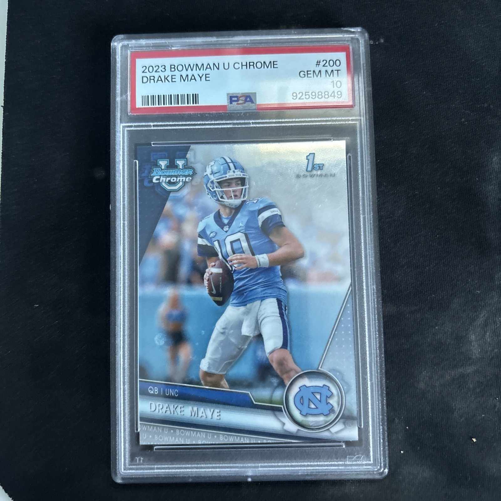 Drake Maye RC PSA 10 | 2023 Bowman University Chrome #200 UNC Tar Heels