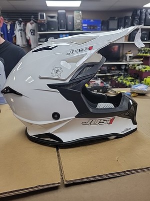Just1 Adult's J39 Kinetic Motorcycle Helmet - White/Black/ Red/ - S