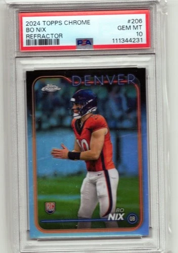 2024 Topps Chrome - Rookies Bo Nix #206 Refractor (RC)