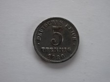 Alte M&uuml;nze Deutsches Reich 5 Pfennig 1915 1916 1917 1918 1919 1920