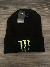 FUR LINED EMBROIDERED Monster Energy Drink Athletic Winter Beanie Hat