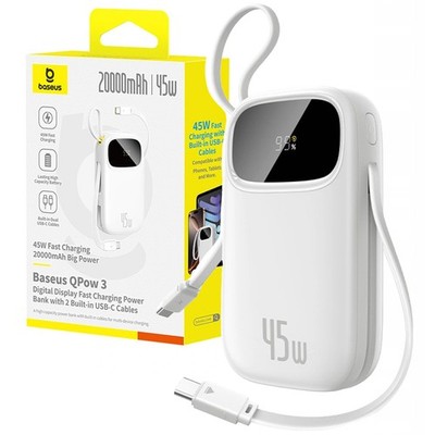 Baseus Powerbank 20000MAH 45W USB C Kabel Tragbares Ladegerät Akku