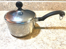 Vintage Farberware 1 Qt Saucepan w Lid Aluminum Clad Stainless Steel Made in USA