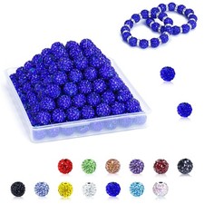 10mm Clay Rhinestone Beads for Jewelry Making, 100 Pcs Baseball Beads for B...