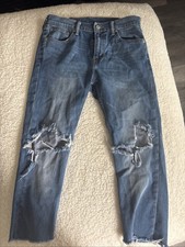 Levi's 510 Jeans 30  30 Blue Skinny Straight Leg Light Wash Distressed Denim