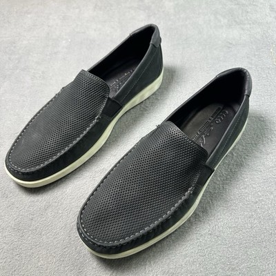 ECCO S-Lite Moc Loafers Mens 43 US 9-9.5 Black Perforated Nubuck Leather 