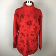 Rafaella Vintage Red Angora / Wool Sweater Medium