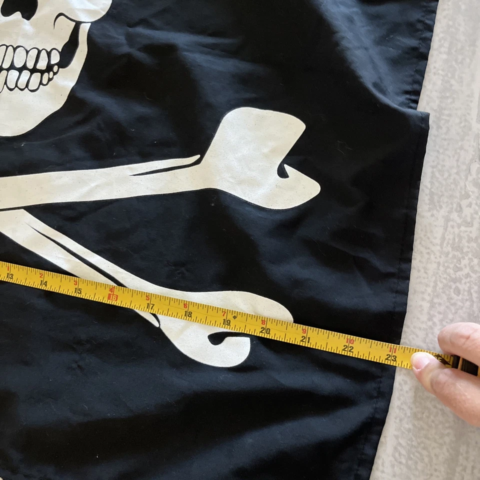 Halloween Esqueleto Pirata Tela Bandera Decoración Pirata Bandera Fiesta Decoración Foto 3 de 4