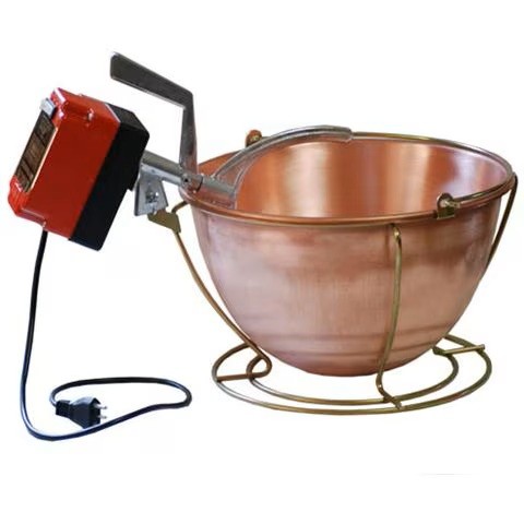 PAIOLO RAME C/MESCOLATORE VASCA 10 LITRI DIA. 34 CM