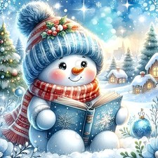 Winter Snowman Book Diamond Painting Kit Full Drill Wall Art Decoration DIY