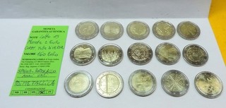 LOTTO 15 MONETE DA 2 EURO COMMEM. SPAGNA E PORTOGALLO ANNI VARI TUTTE DIVERSE
