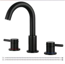 AKLFGN Double Handles 8 in. Widespread Bathroom Sink Faucet 3-Hole with Pull Out