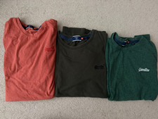 Superdry Mens T Shirt Bundle Size M Medium 3 Tops Logo Green Orange