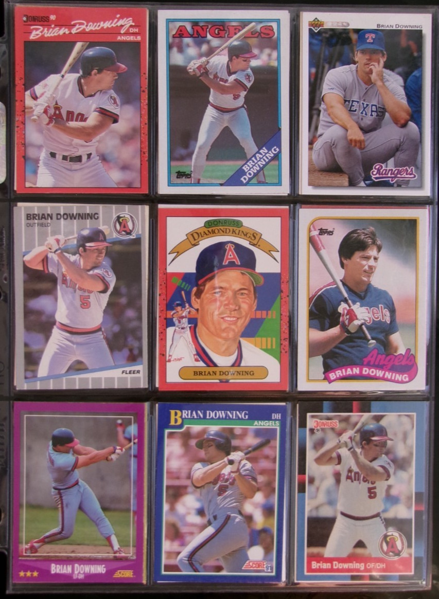 BRIAN DOWNING, 1990s, MLB, Baseball Trading Cards, lot of 18, NM, NEW
