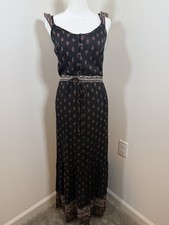 Raga Nocturnal Daze Ruffle Maxi Dress Size XS Revolve Black Boho Lagenlook
