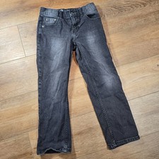 Wonder Nation Boys Jeans Size 8 Black Relaxed Fit Adjustable Waist Denim