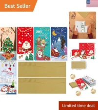 Unique 30-Pack Christmas Money Holders with Vibrant Envelopes - Affordable Cheer