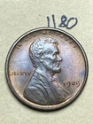 1909-VDB LINCOLN WHEAT CENT, VERY HIGH GRADE AU, Almost Uncirculated #1180