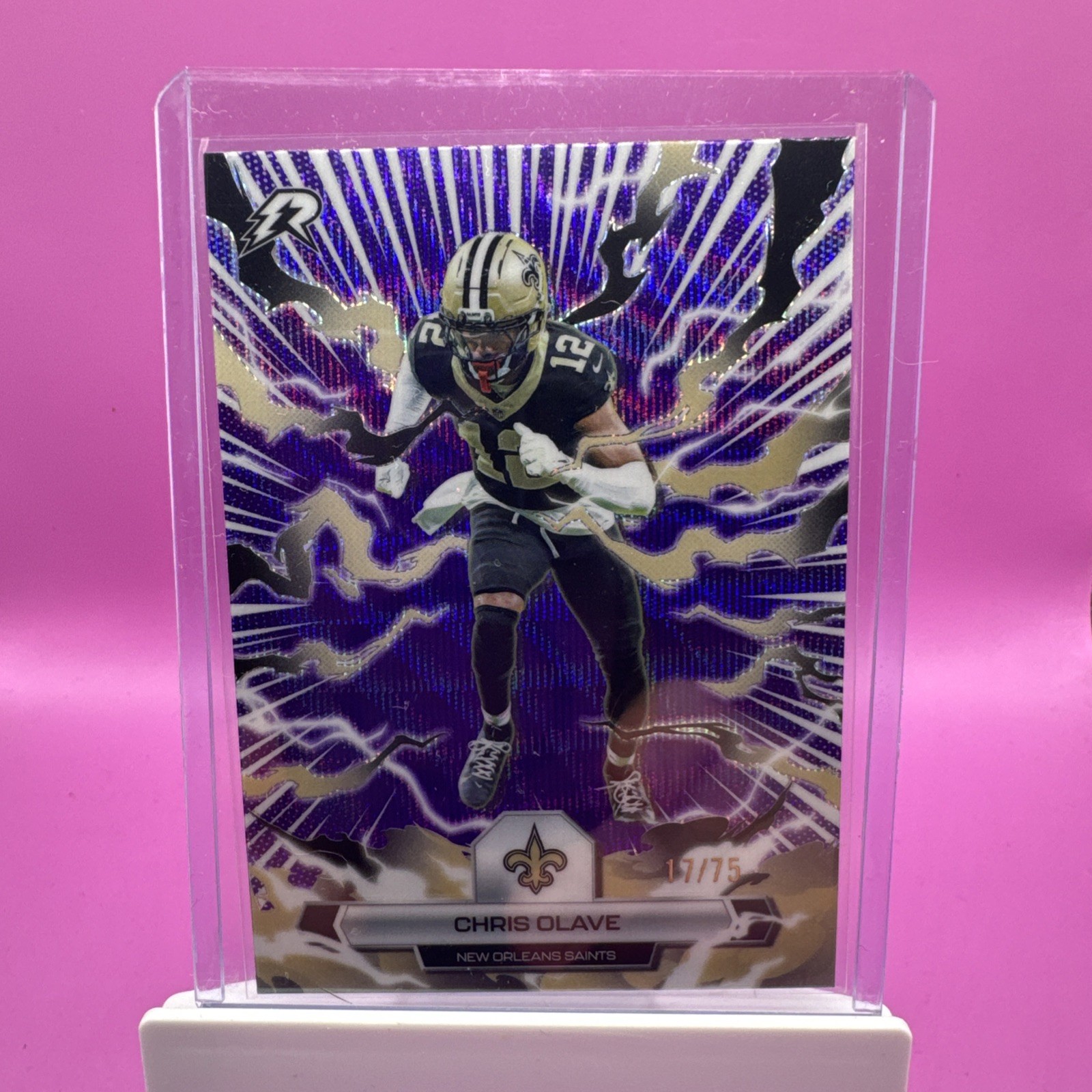 2025 Topps Resurgence NFL  Chris Olave New Orleans Saints Purple Surge /75 🔥