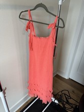 WOMENS CORAL ABERCROMBIE & FITCH DRESS SIZE MT NEW WITH TAGS